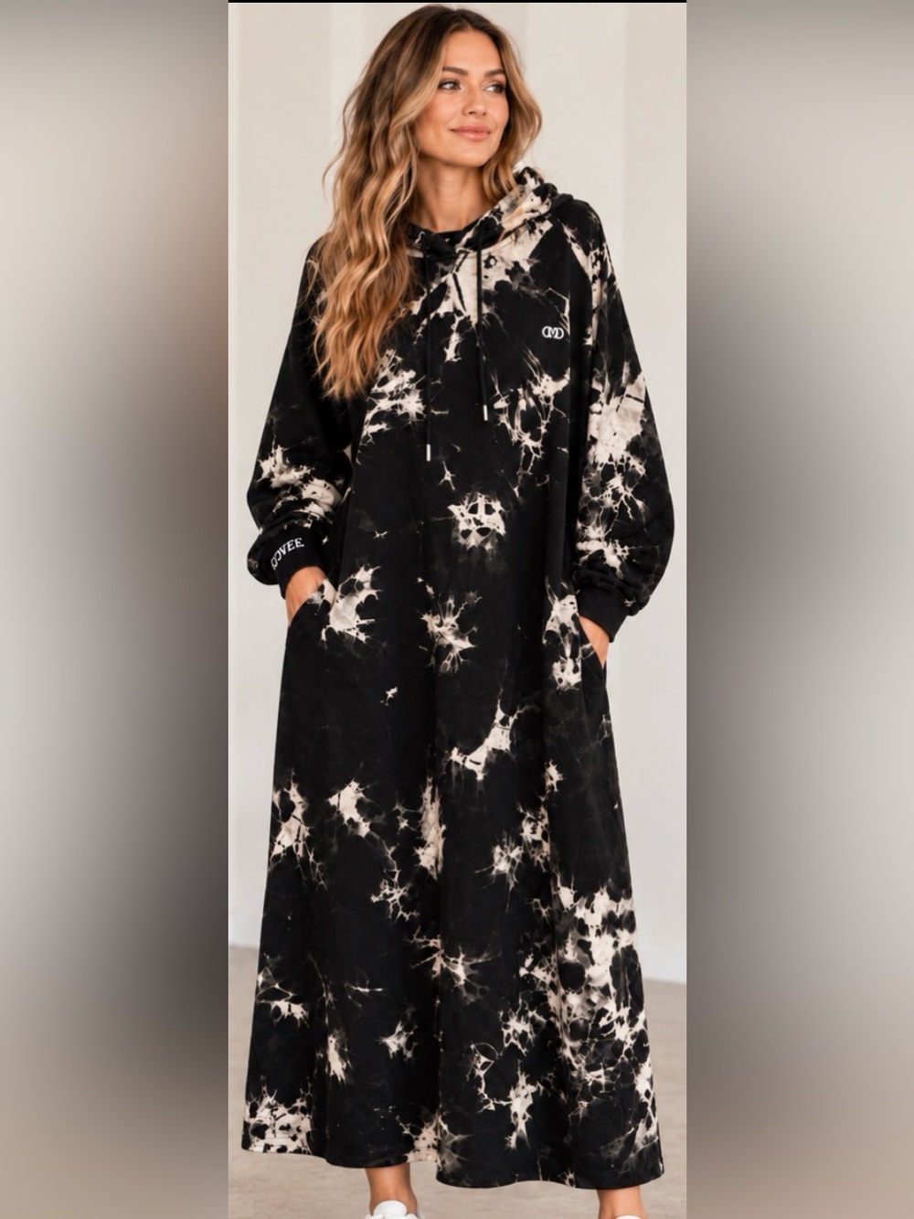 CoverMeCutee Tie-Dye Hooded Maxi Dress - Size 2X - NWT
